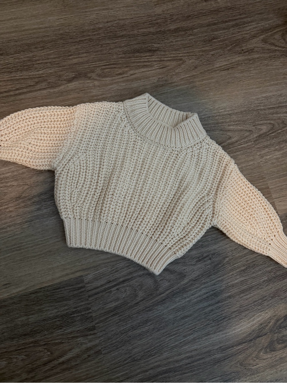 Quincy Mae Cream Chunky Knit Mock Neck Sweater